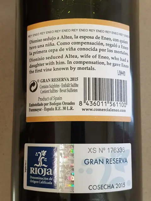 2010 x3 Rey Eneo Reserva Limited Edition & 2015 x3 Rey Eneo Gran Reserva, Bodegas Oreades - Rioja - 6 Flessen (0.75 liter)