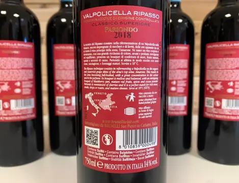 2018 Brunelli "Pa'Riondo" - Valpolicella Superiore Ripasso - 9 Flessen (0.75 liter)