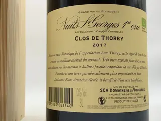 2017 Nuits Saint Georges 1° Cru "Clos de Thorey" (Monopole), Domaine de la Vougeraie - Bourgondië - 1 Dubbele Magnum/Jerobeam (3.0 L)