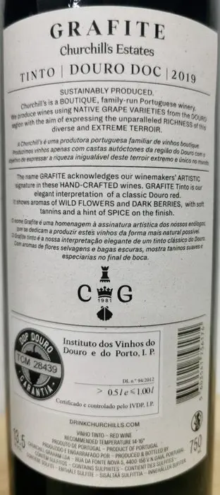 2019 Churchill's Estates, Grafite - Douro - 6 Flessen (0.75 liter)