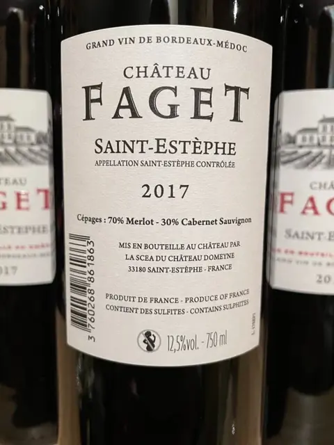 2017 Château Faget - Saint-Estèphe - 6 Flessen (0.75 liter)