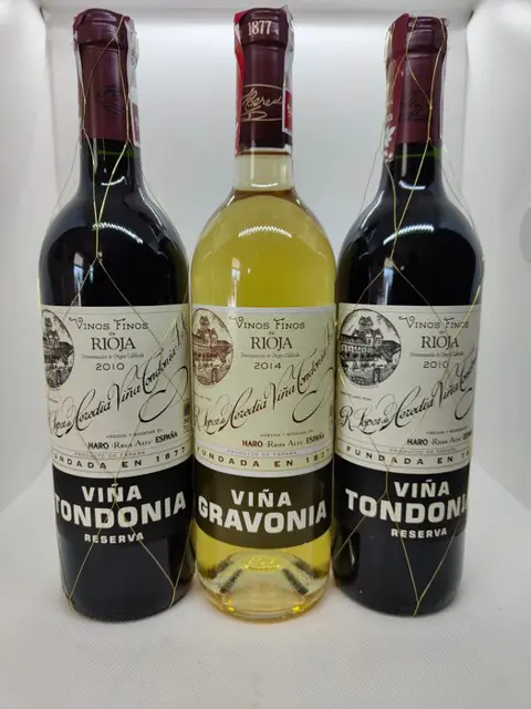 2010 R. López de Heredia, Viña Tondonia x2 & 2014 Viña Gravonia Blanco - Rioja Reserva - 3 Flessen (0.75 liter)