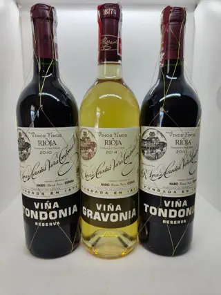 2010 R. López de Heredia, Viña Tondonia x2 & 2014 Viña Gravonia Blanco - Rioja Reserva - 3 Flessen (0.75 liter)
