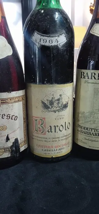 1976 Prod. del Barbaresco Barbaresco, 1964 x2 Damilano, 1973 Coppo, 1964 Carrelli & 1962 Sordo Barolo - Piëmont - 6 Flessen (0.75 liter)