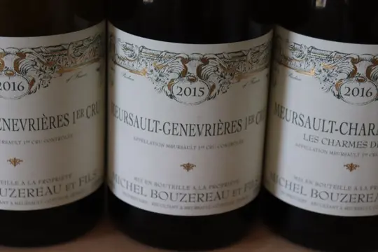 2016 Meursault 1° Cru "Charmes du Dessus" & 2015, 2016Meursault 1° Cru "Genevrières"- Domaine Bouzereau - Bourgondië - 3 Fles (0,75 liter)