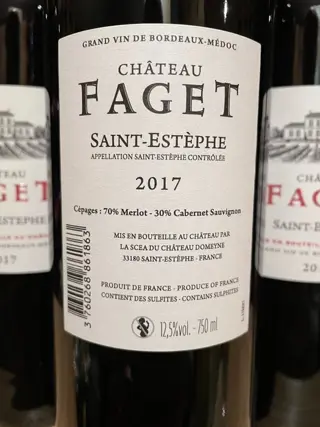 2017 Château Faget - Saint-Estèphe - 6 Flessen (0.75 liter)