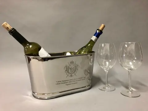 Champagne Cooler with Quotes of Lily Bollinger and Napoleon Bonaparte - fits 2-3 bottles - Champagne