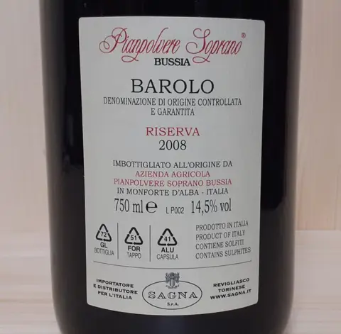 2008 Pianpolvere Soprano, Bussia Riserva 7 Anni - Barolo DOCG - 1 Fles (0,75 liter)