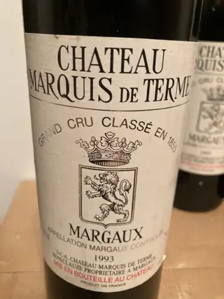 1993 Chateau Marquis de Terme - Pauillac 4ème Grand Cru Classé - 3 Flessen (0.75 liter)