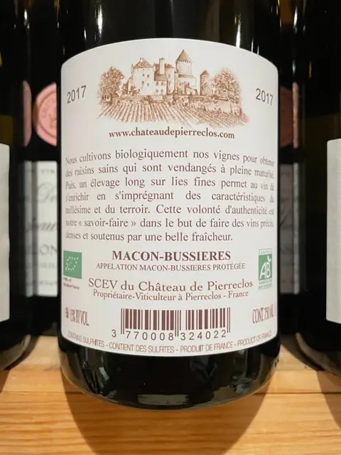 2017 Château Pierreclos - Macon Bussières Vieilles Vignes - Bourgondië - 12 Flessen (0.75 liter)