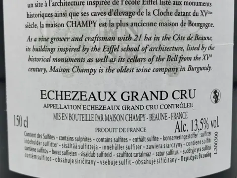 1998 Échezeaux Grand Cru -Maison Champy - Bourgondië - 1 Magnum (1,5 L)