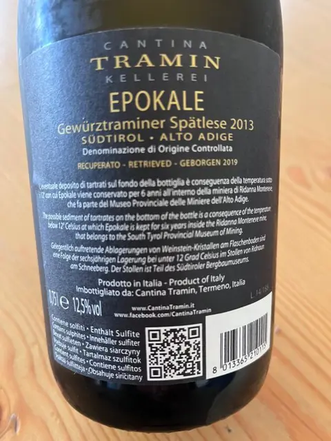 2013 Cantina Tramin Kellerei 'Epokale' Gewurztraminer - Trentino Alto Adige - 1 Fles (0,75 liter)