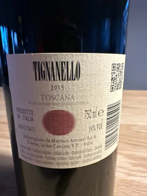 2015 Marchesi Antinori, Tignanello - Toscana IGT - 1 Flessen (0.75 liter)