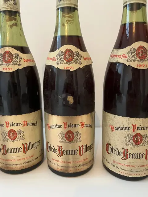 1971 Domaine Prieur-Brunet - Côte de Beaune Villages - Beaune - 5 Flessen (0.75 liter)