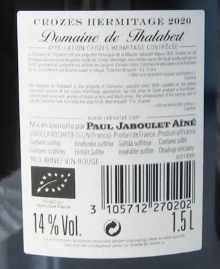 2020 Crozes-Hermitage - Domaine de Thalabert - Paul Jaboulet Ainé - Rhône - 2 Magnums (1.5L)