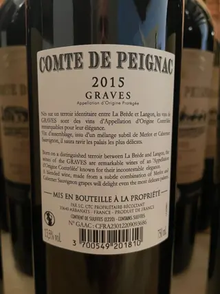 2015 Château Comte de Peignac Grande Réserve Graves - Graves - 12 Flessen (0.75 liter)