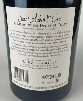 2016 Saint Aubin 1er Cru "Les Murgers des Dents de Chiens", Alex Gambal - Bourgondië - 1 Dubbele Magnum/Jerobeam (3.0 L)