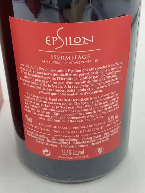 2013 Cave de Tain - Hermitage Epsilon - Limited Edition - Rhône - 1 Fles (0,75 liter)