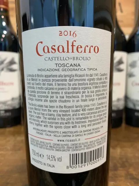 2016 Barone Ricasoli "Casalferro" - Toscana IGT - 6 Flessen (0.75 liter)