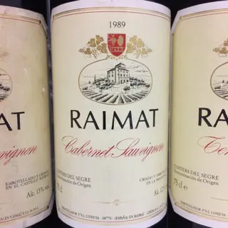 1985, 1987, 1989 Raimat, Cabernet Sauvignon & 1991 Raimat Tempranillo x3 - Costers del Segre - 6 Flessen (0.75 liter)
