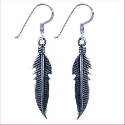 Prachtige veertjes, oorbellen van zilver