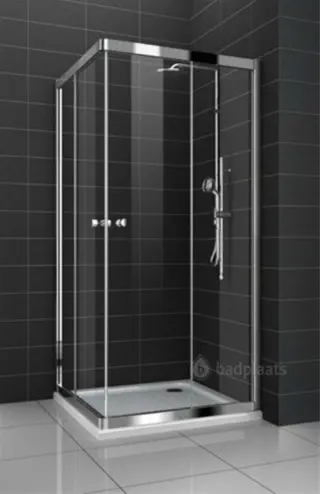 Douchewand Boston douchecabine vierkant 80x80cm draaideuren