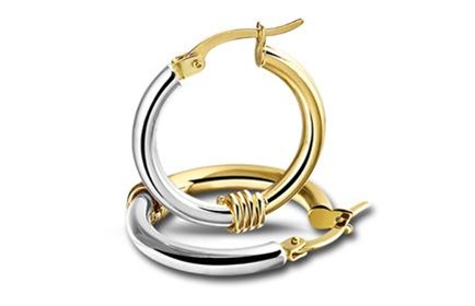 14K Bi-color Goud - Creool - oorring