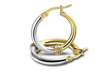 14K Bi-color Goud - Creool - oorring