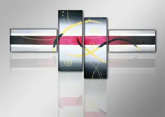 Nieuw canvas schilderij 4-luik Abstract Roze 195 x 80 cm