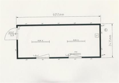 Kantoorcontainer: 6x2,5m NIEUW