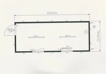 Kantoorcontainer: 6x2,5m NIEUW