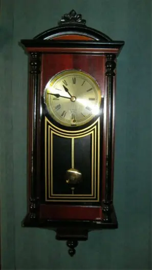 Kl.wandklok,regulateur model,31-d uurw,belsl,zgst,geen ant