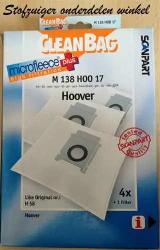 Cleanbag M138 H00 17 H58 Hoover stofzuigerzakken