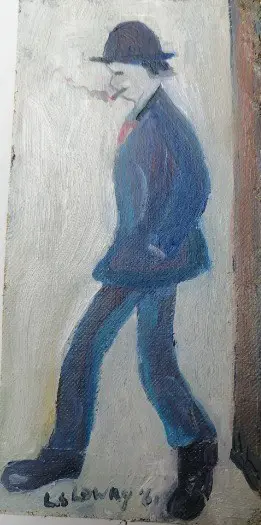 L.S Lowry 1961 " Smoking man "oil on canvas