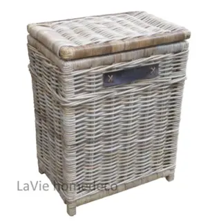Wasmand riet met deksel