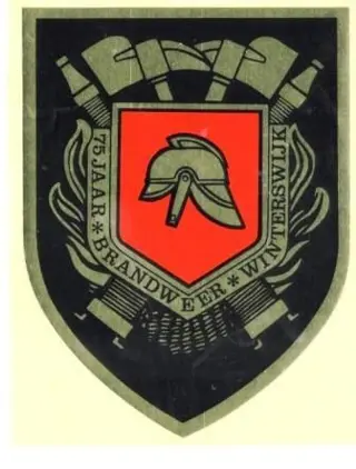 6 stickers 75 jaar brandweer Winterswijk,1979,gst