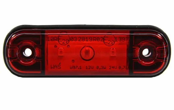 Zij/toplamp rood 3 led 12/24V