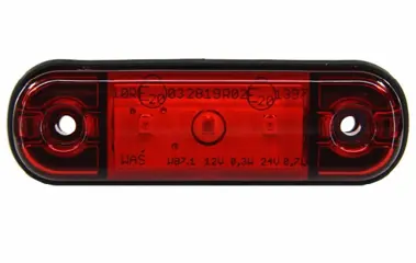 Zij/toplamp rood 3 led 12/24V