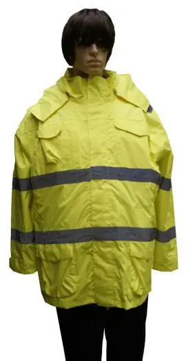 Werkjas met afneembare capuchon " Neon geel ", 3XL T/m 8XL