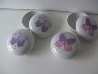 VLINDER PORSELEINEN BAKJE MET DEKSEL 24 STUKS Nieuw