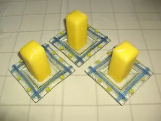 SCHAAL EN KOLOM KAARSEN GEEL 8 SETS