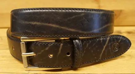 Leren jeans riem " Gebroken zwart "