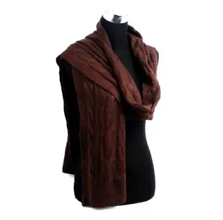 SJAAL BRUIN DIK EN WARM UNISEX 220X35 CM NIEUW