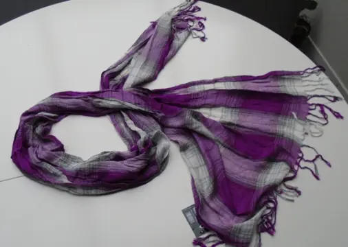 SJAAL FUCHSIA GESTEEPT 180X60 CM NIEUW