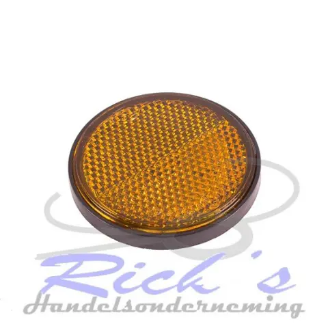 Reflector rond kleur: oranje ,rood,of wit 58 mm plak