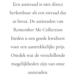 Ga voor betaalbare assieraden na http://RememberMe.one