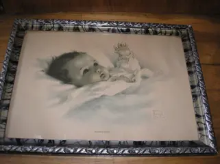 Bessy pease - schilderij met wakkere baby
