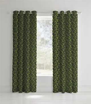 Voetbal gordijnen set geel/zwart, kant en klaar