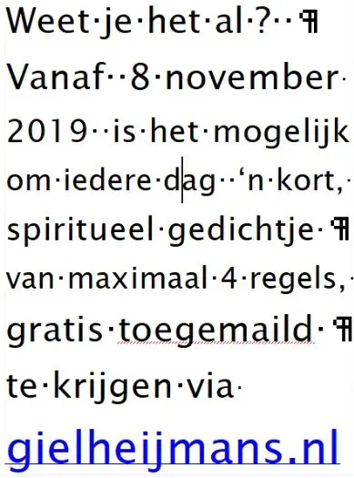 LEVENSGEDICHTJE dagelijks in je inbox