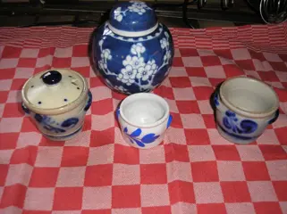 MOSTERD POTJES , 4 STUKS